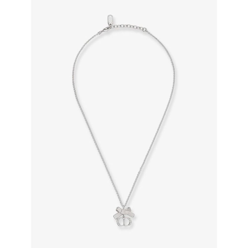 Dior Women Brass Necklace With Bow Pendant